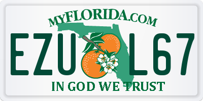 FL license plate EZUL67