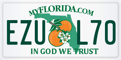 FL license plate EZUL70