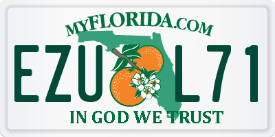 FL license plate EZUL71