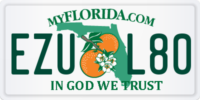 FL license plate EZUL80