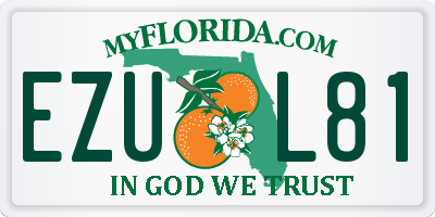 FL license plate EZUL81