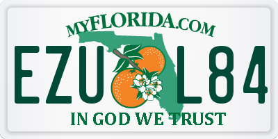 FL license plate EZUL84