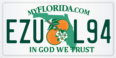 FL license plate EZUL94