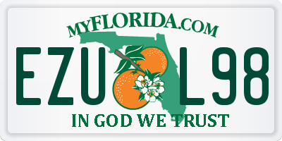 FL license plate EZUL98