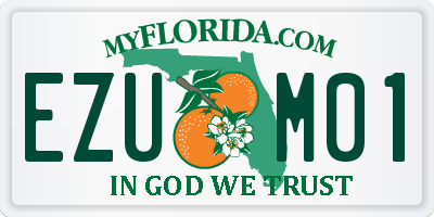 FL license plate EZUM01