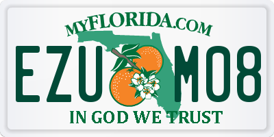 FL license plate EZUM08