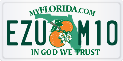 FL license plate EZUM10