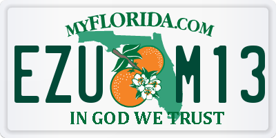 FL license plate EZUM13