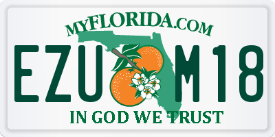 FL license plate EZUM18