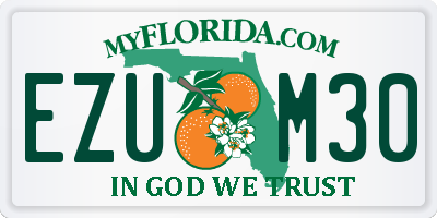 FL license plate EZUM30