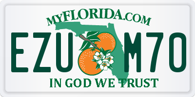 FL license plate EZUM70