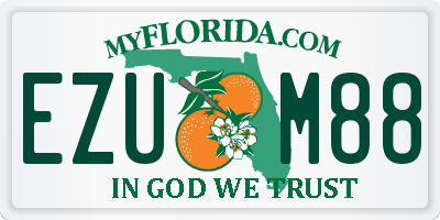 FL license plate EZUM88