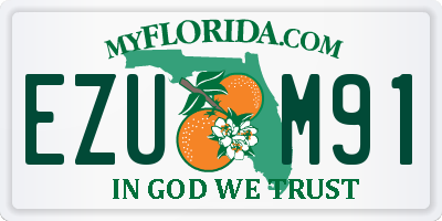 FL license plate EZUM91