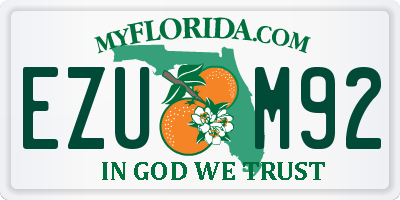 FL license plate EZUM92