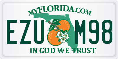 FL license plate EZUM98