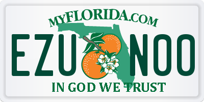 FL license plate EZUN00