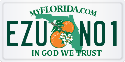 FL license plate EZUN01