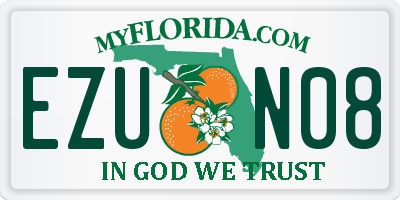 FL license plate EZUN08