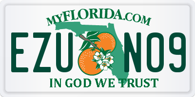 FL license plate EZUN09