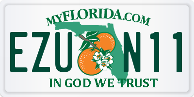 FL license plate EZUN11