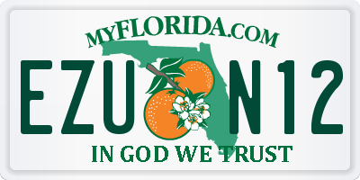 FL license plate EZUN12