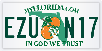 FL license plate EZUN17