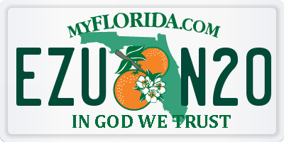 FL license plate EZUN20