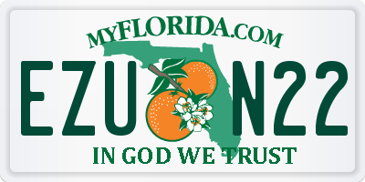 FL license plate EZUN22