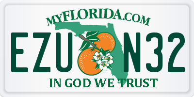 FL license plate EZUN32