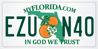 FL license plate EZUN40