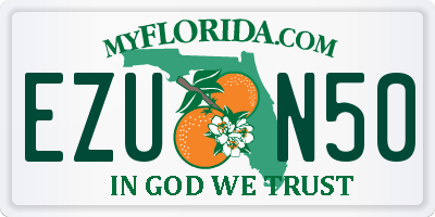 FL license plate EZUN50