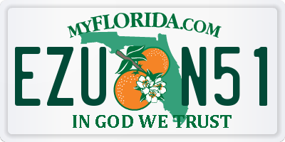 FL license plate EZUN51