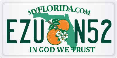 FL license plate EZUN52