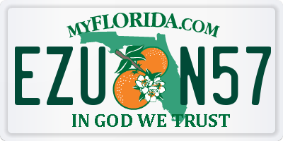 FL license plate EZUN57