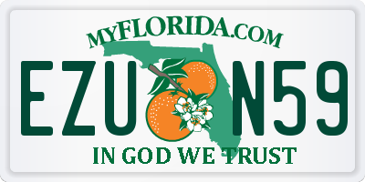 FL license plate EZUN59