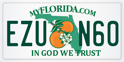 FL license plate EZUN60