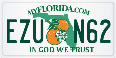 FL license plate EZUN62