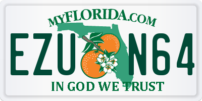 FL license plate EZUN64