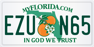 FL license plate EZUN65