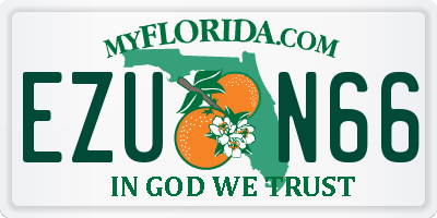 FL license plate EZUN66