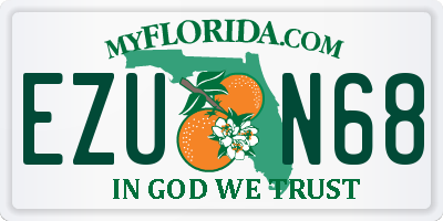 FL license plate EZUN68