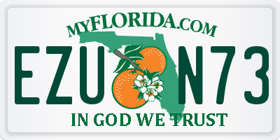 FL license plate EZUN73