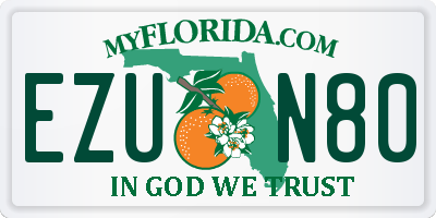 FL license plate EZUN80