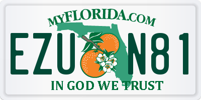 FL license plate EZUN81