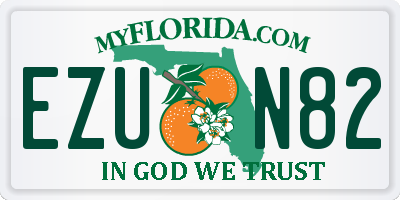 FL license plate EZUN82