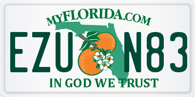 FL license plate EZUN83