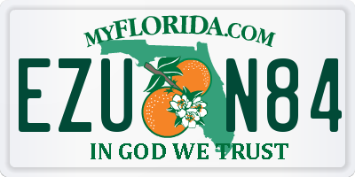 FL license plate EZUN84