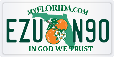 FL license plate EZUN90