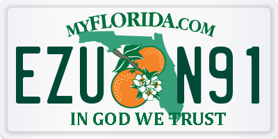 FL license plate EZUN91