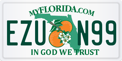 FL license plate EZUN99